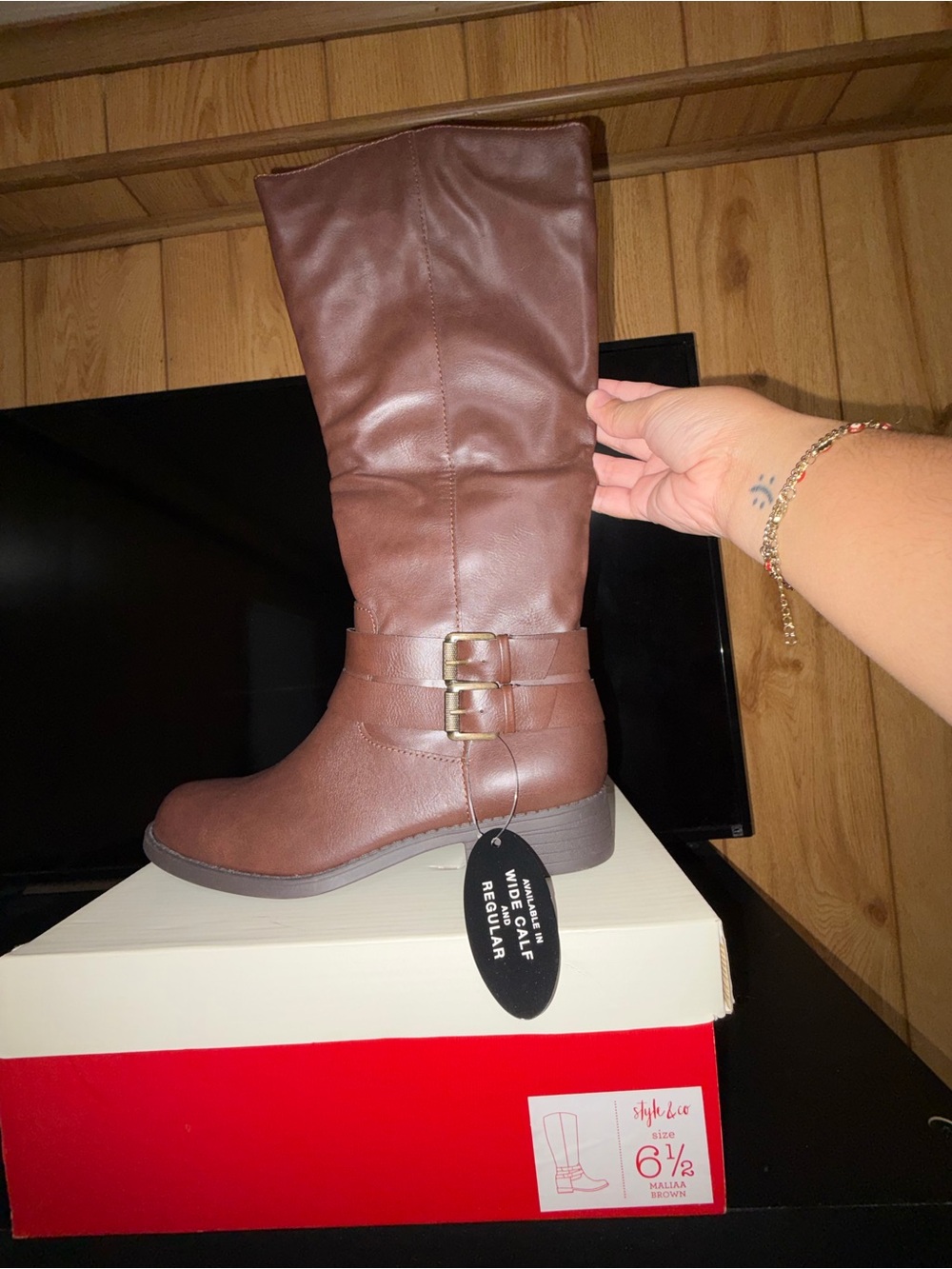 Women’s Brown Mid-Calf Buckle Boots